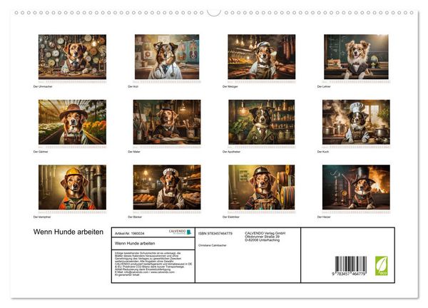 Produktbild: Wenn Hunde arbeiten (hochwertiger Premium Wandkalender 2026 DIN A2 quer), Kunstdruck in Hochglanz
