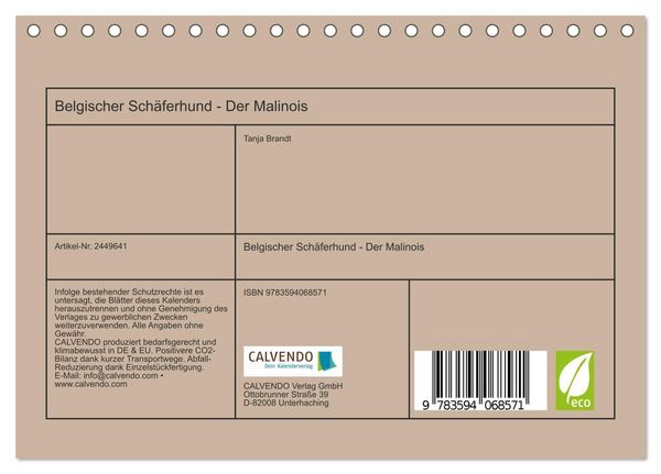 Produktbild: Belgischer Sch&auml;ferhund - Der Malinois (Tischkalender 2027 DIN A5 quer), CALVENDO Monatskalender