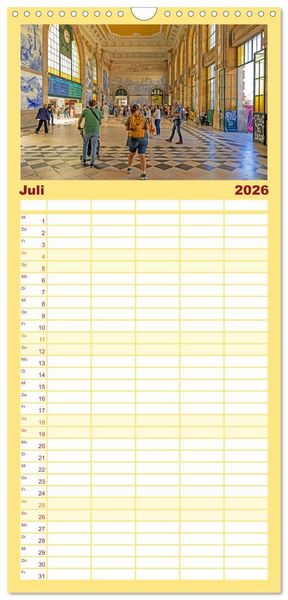 Produktbild: Familienplaner 2026 - Portugal - Porto, Coimbra, Lissabon mit 5 Spalten (Wandkalender, 21 x 45 cm) CALVENDO