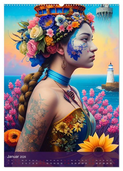 Produktbild: Fotokunst mit KI - Surrealismus (hochwertiger Premium Wandkalender 2026 DIN A2 hoch), Kunstdruck in Hochglanz