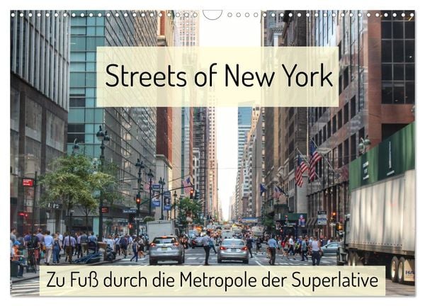 Streets of New York - Zu Fuß durch die Metropole der Superlative (Wandkalender 2025 DIN A3 quer), CALVENDO Monatskalende