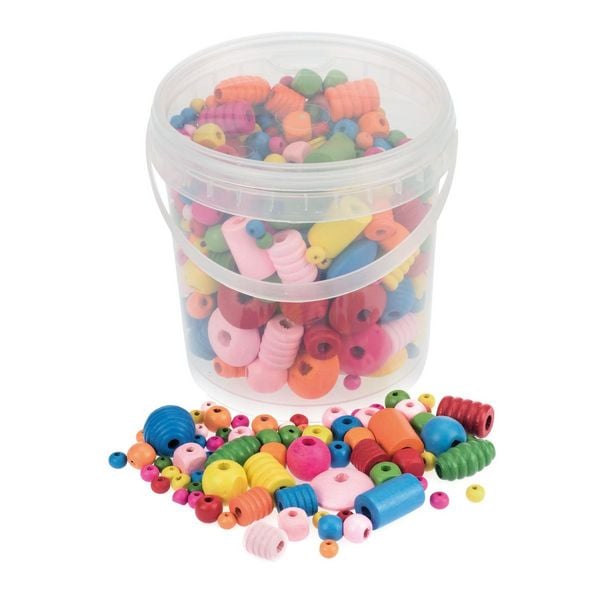 Produktbild: Holzperlen Formenmix bunt 250g Ahorn