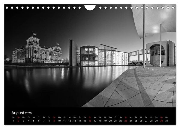 Produktbild: Berlin Monochrome (Wandkalender 2026 DIN A4 quer), CALVENDO Monatskalender