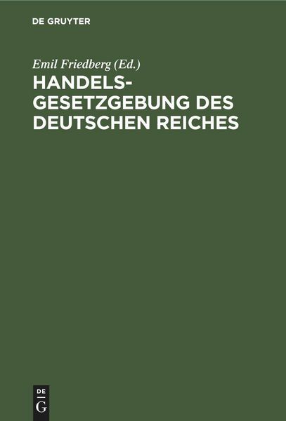 Produktbild: Handelsgesetzgebung des Deutschen Reiches