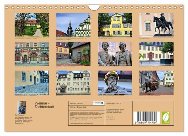 Produktbild: Weimar - Dichterstadt (Wandkalender 2026 DIN A4 quer), CALVENDO Monatskalender