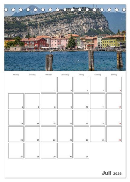 Produktbild: GARDASEE Terminplaner (Tischkalender 2026 DIN A5 hoch), CALVENDO Monatskalender