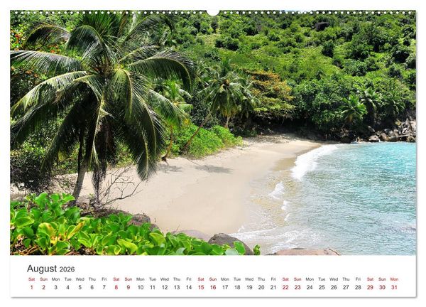 Produktbild: Dreamy Beaches of the Seychelles (High Quality Premium Wall Calendar 2026 DIN A2 landscape),CALVENDO 12 Month Wall Calendar