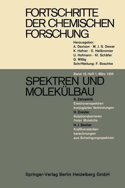 Fortschritte der Chemischen Forschung, Set von A. Davison , M. J. S. Dewar , K. Hafner , E. Heilbronner , U. Hofmann, Springer Berlin, 9783540041153