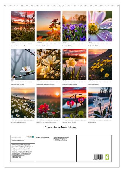 Produktbild: Romantische Naturtr&auml;ume (Wandkalender 2026 DIN A2 hoch), CALVENDO Monatskalender