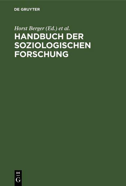 Produktbild: Handbuch der soziologischen Forschung