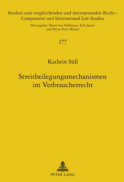 Produktbild: Streitbeilegungsmechanismen im Verbraucherrecht