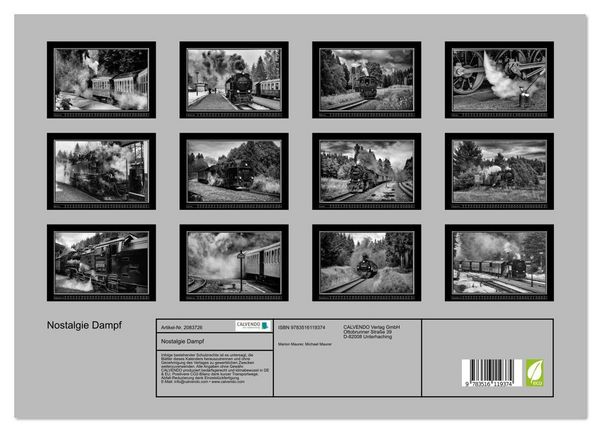 Produktbild: Nostalgie Dampf (hochwertiger Premium Wandkalender 2026 DIN A2 quer), Kunstdruck in Hochglanz