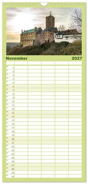 Produktbild: Familienplaner 2027 - Deutsche Bundesl&auml;nder - Th&uuml;ringen mit 5 Spalten (Wandkalender, 21 x 45 cm) CALVENDO