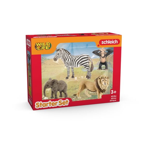 Produktbild: schleich&reg; 42721 Afrika Starter Set, (L&ouml;we/Zebra/Elefant/Schimpanse)