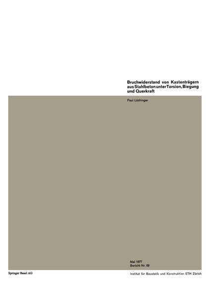Produktbild: Bruchwiderstand von Kastentr&auml;gern aus Stahlbeton unter Torsion, Biegung und Querkraft