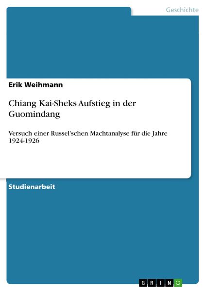 Produktbild: Chiang Kai-Sheks Aufstieg in der Guomindang