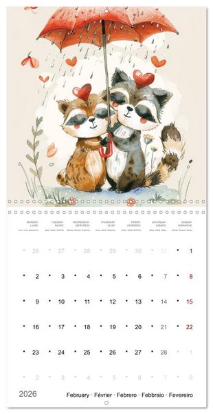 Produktbild: Through the year with love (Wall Calendar 2026 12 &times; 12 Inch) CALVENDO 12 Month Wall Calendar
