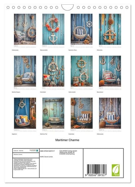 Produktbild: Maritimer Charme (Wandkalender 2026 DIN A4 hoch), CALVENDO Monatskalender
