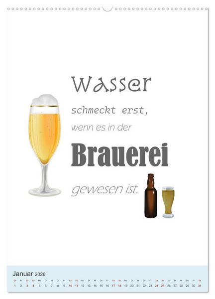 Produktbild: TRINKSPR&Uuml;CHE rund um Bier, Wein und Co. &hellip; (hochwertiger Premium Wandkalender 2026 DIN A2 hoch), Kunstdruck in Hochglanz