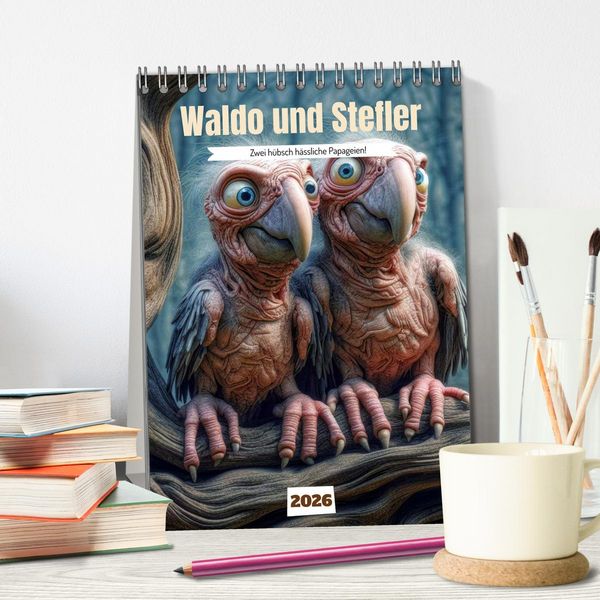 Produktbild: Waldo und Stefler (Tischkalender 2026 DIN A5 hoch), CALVENDO Monatskalender