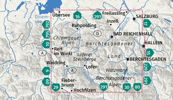 Produktbild: KOMPASS Wanderkarte 14 Berchtesgadener Land, Chiemgauer Alpen 1:50.000