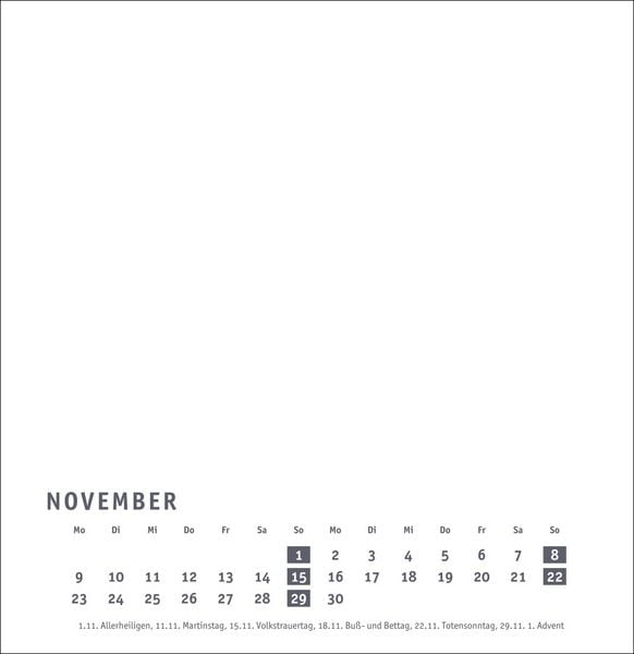 Produktbild: Premium-Bastelkalender weiß groß 2026