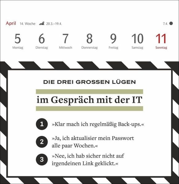 Produktbild: Die drei gro&szlig;en L&uuml;gen Premium-Postkartenkalender 2027 - 53 Postkarten mit am&uuml;santen Alltagsl&uuml;gen