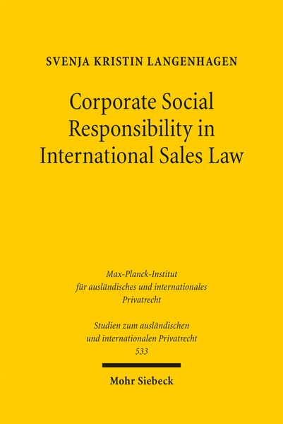 Produktbild: Corporate Social Responsibility in International Sales Law