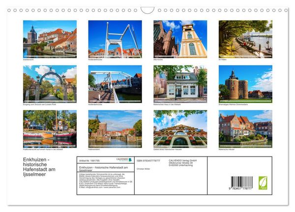 Produktbild: Enkhuizen - historische Hafenstadt am Ijsselmeer (Wandkalender 2026 DIN A3 quer), CALVENDO Monatskalender