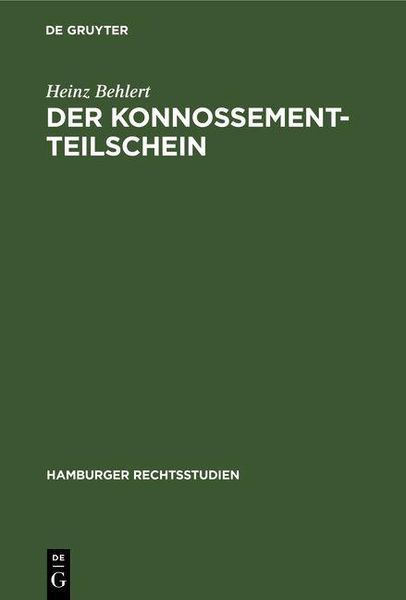 Produktbild: Der Konnossement-Teilschein