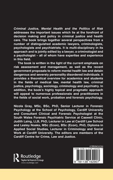 Produktbild: Criminal Justice, Mental Health and the Politics of Risk
