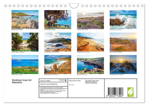 Produktbild: Sardinien Insel mit Meerblick (Wandkalender 2027 DIN A4 quer), CALVENDO Monatskalender