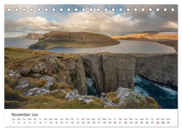 Produktbild: Autumn light at Faroe island (Desk Calendar 2026 DIN A5 landscape), CALVENDO 12 Month DeskCalendar