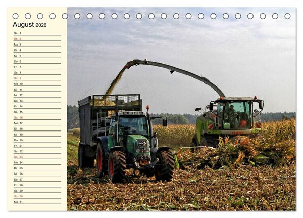 Produktbild: Landwirtschaftliche Maschinen im Einsatz (Tischkalender 2026 DIN A5 quer), CALVENDO Monatskalender