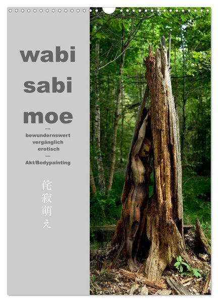 Produktbild: wabi sabi moe &mdash; bewundernswert verg&auml;nglich erotisch &mdash; Akt/Bodypainting (Wandkalender 2026 DIN A3 hoch), CALVENDO Monatskalender