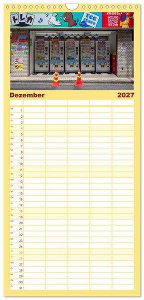 Produktbild: Familienplaner 2027 - Tokios bunte Automatenwelt mit 5 Spalten (Wandkalender, 21 x 45 cm) CALVENDO