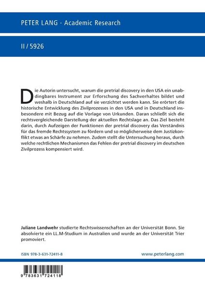 Produktbild: Die Pretrial Discovery