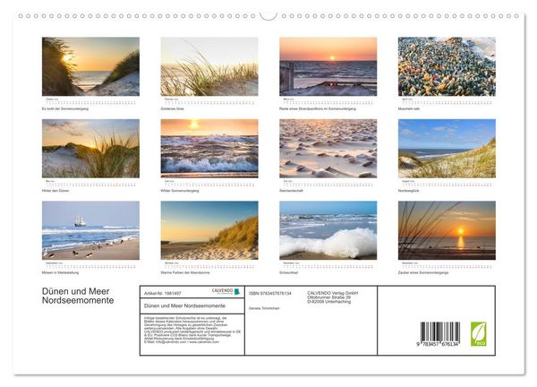 Produktbild: D&uuml;nen und Meer Nordseemomente (hochwertiger Premium Wandkalender 2026 DIN A2 quer), Kunstdruck in Hochglanz