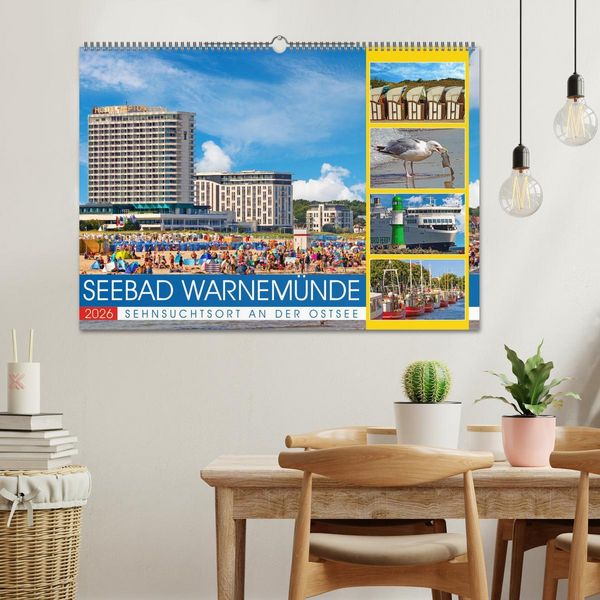 Produktbild: Seebad Warnem&uuml;nde - Sehnsuchtsort an der Ostsee (Wandkalender 2026 DIN A2 quer), CALVENDO Monatskalender