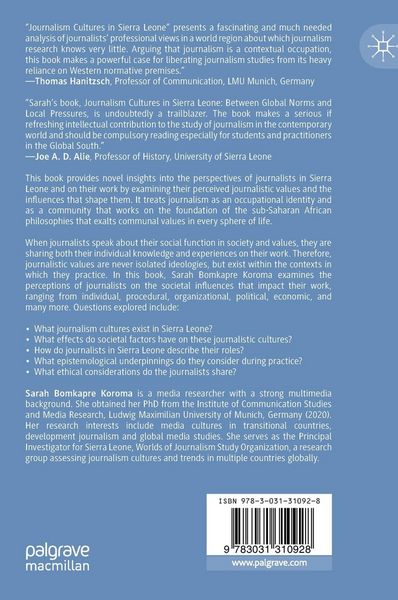 Produktbild: Journalism Cultures in Sierra Leone