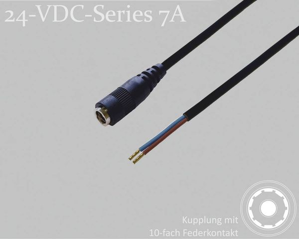 BKL Electronic 075912 DC-Steckverbinder DC-Kupplung - Aderendhülsen 2.1 mm 1.5 m 1 St. Single