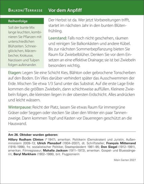 Produktbild: Mein Garten Tagesabrei&szlig;kalender 2027 - Praktische Tipps f&uuml;r 2027