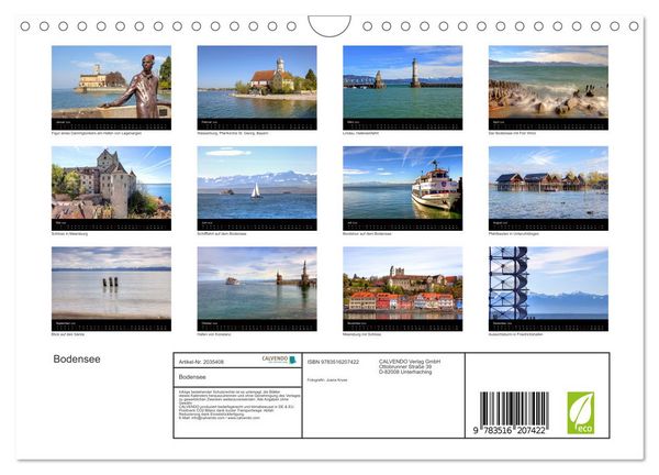 Produktbild: Bodensee (Wandkalender 2026 DIN A4 quer), CALVENDO Monatskalender