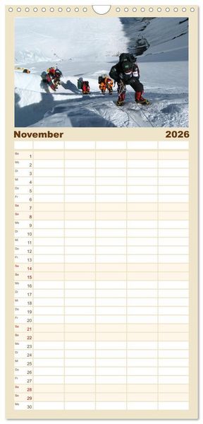 Produktbild: Familienplaner 2026 - Gipfelabenteuer - wenn der Berg ruft mit 5 Spalten (Wandkalender, 21 x 45 cm) CALVENDO