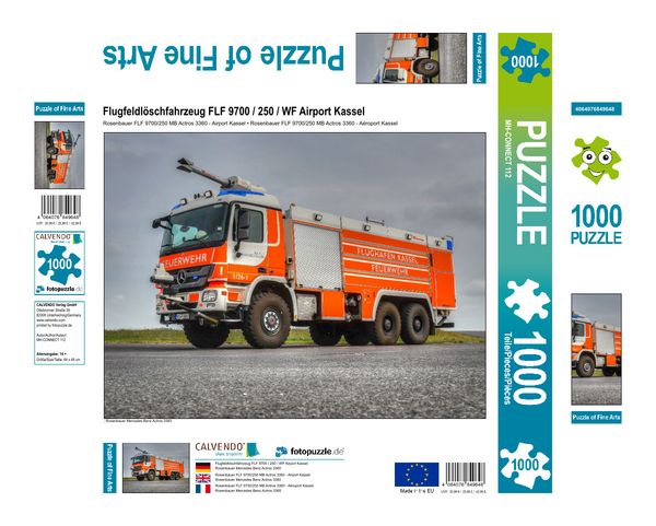 Produktbild: CALVENDO Puzzle Rosenbauer FLF 9700 / 250 MB Actros 3360 - Airport Kassel | 1000 Teile Lege-Gr&ouml;&szlig;e 64x48cm Foto-Puzzle f&uuml;r gl&uuml;ckliche Stunden