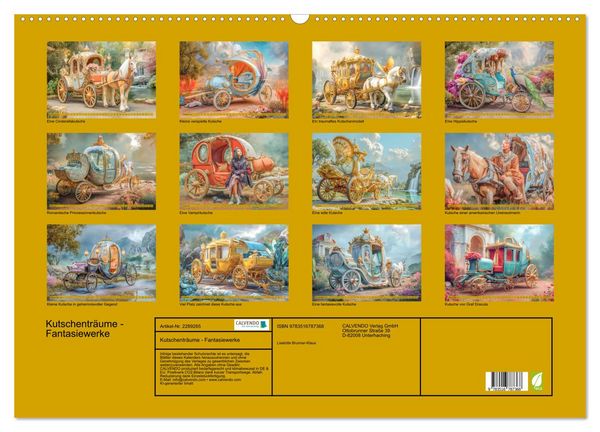 Produktbild: Kutschentr&auml;ume - Fantasiewerke (Wandkalender 2027 DIN A2 quer), CALVENDO Monatskalender
