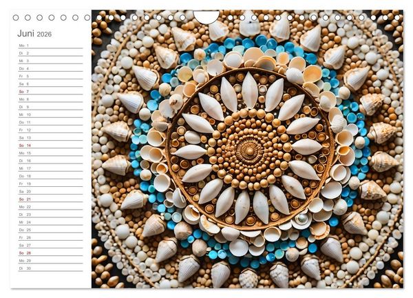 Produktbild: Natural Mandalas - Kraftvolle KI Mandalas aus Naturmaterialien (Wandkalender 2026 DIN A4 quer), CALVENDO Monatskalender