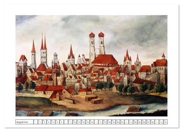 Produktbild: M&uuml;nchen: In alten Stichen und Zeichnungen (Wandkalender 2026 DIN A4 quer), CALVENDO Monatskalender