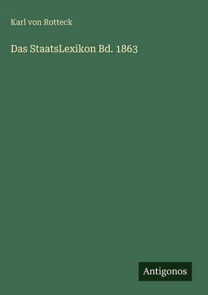Produktbild: Das StaatsLexikon Bd. 1863