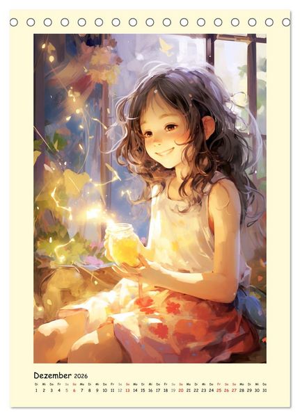 Produktbild: M&auml;dchen. Der Alltag zauberhafter Manga-Girls (Tischkalender 2026 DIN A5 hoch), CALVENDO Monatskalender